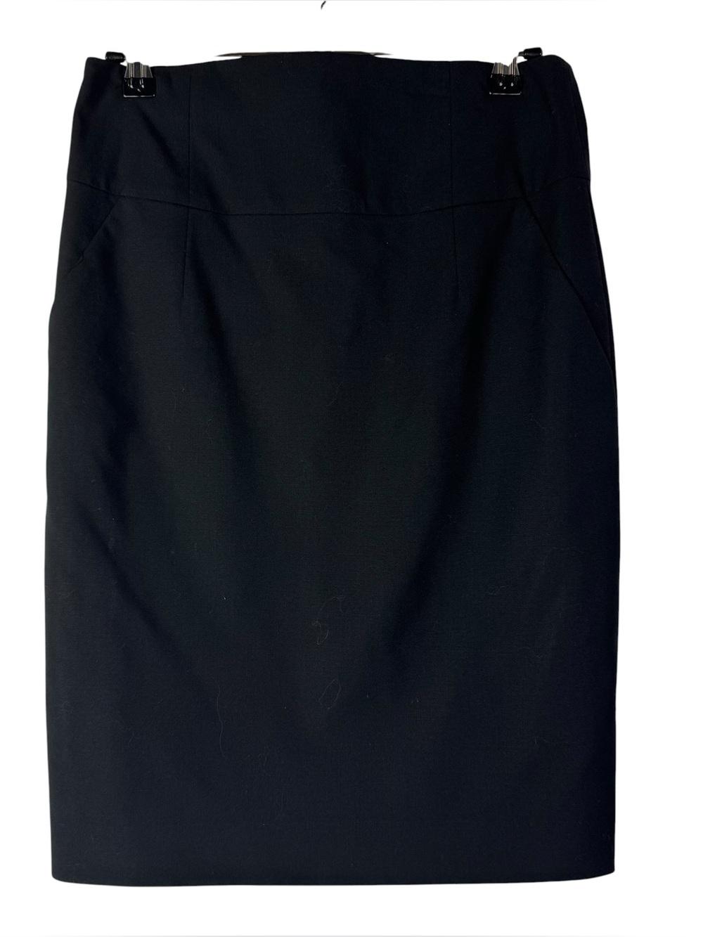 Banana Republic Stretch Black Wool High Rise Knee Length Pencil Skirt 2